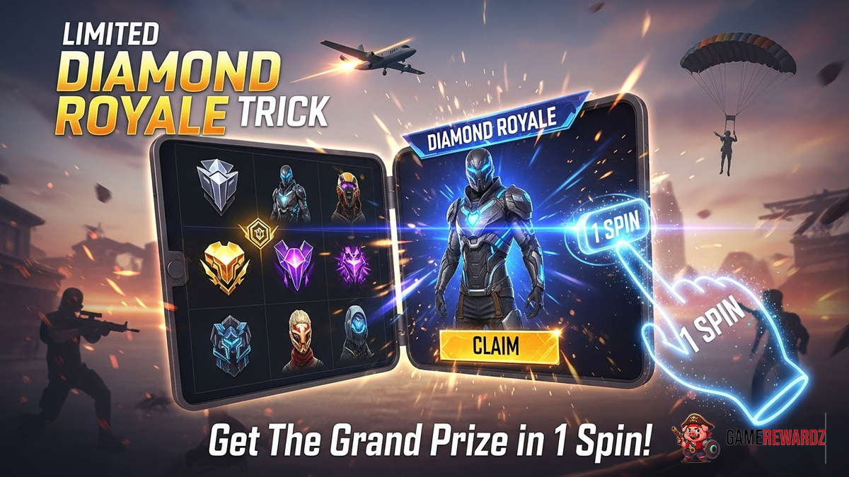 Free Fire MAX's Limited Diamond Royale Trick – Get The Grand Prize in 1 Spin!